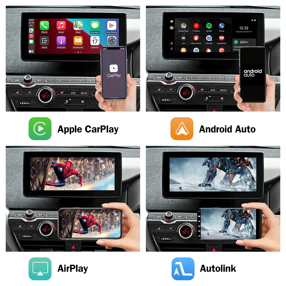 Road Top Wireless CarPlay لنظام BMW i3 I01 NBT 2013-2017 مع وظيفة تشغيل السيارة Android Auto Mirror Link AirPlay