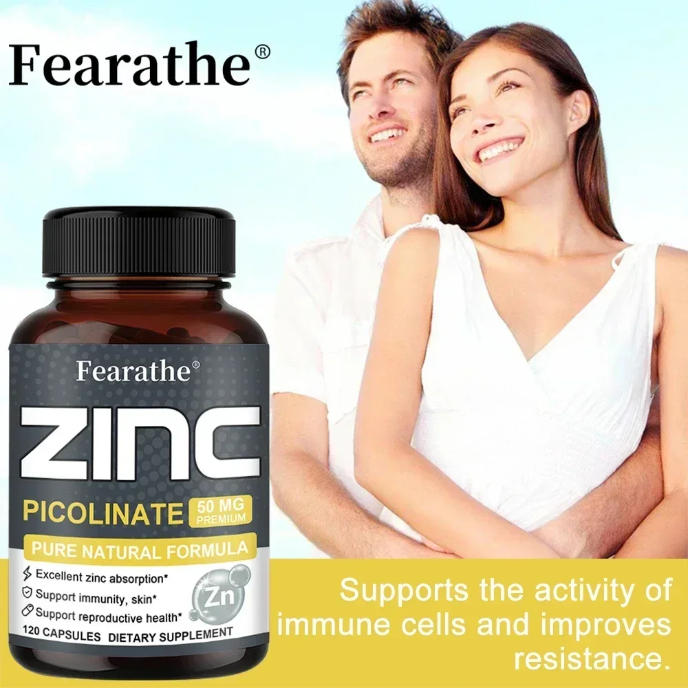 Zinc Capsules 50 Mg - Natural Antioxidant, Immune, Hair, Nails & Skin Support Supplement, Unisex