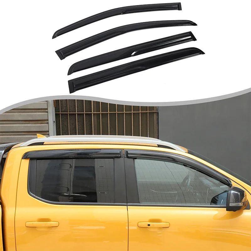 ABS Black For Ford Ranger 2016-2022 Car Styling Wind Shields Sun Rain Guards Side Wind Deflector Car Exterior Accessories
