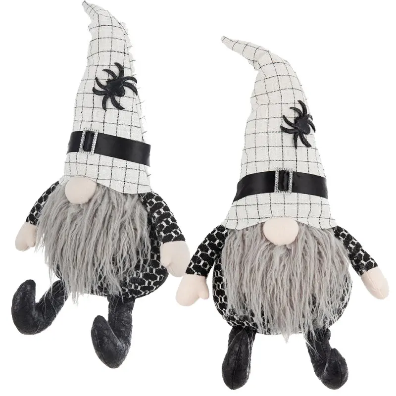lot-de-2-gnome-assis-en-tissu-102x55x235-avec-chapeau-blanc-araignee-pour-decoration-d'halloween