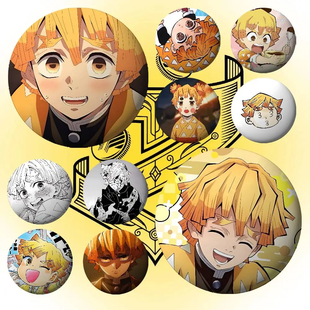 Z-Zenitsu Agatsumas Badges Tinplate Soft Button Pin Brooch Metal Badge Custom Jewelry Accessories Hat Bag Lapel