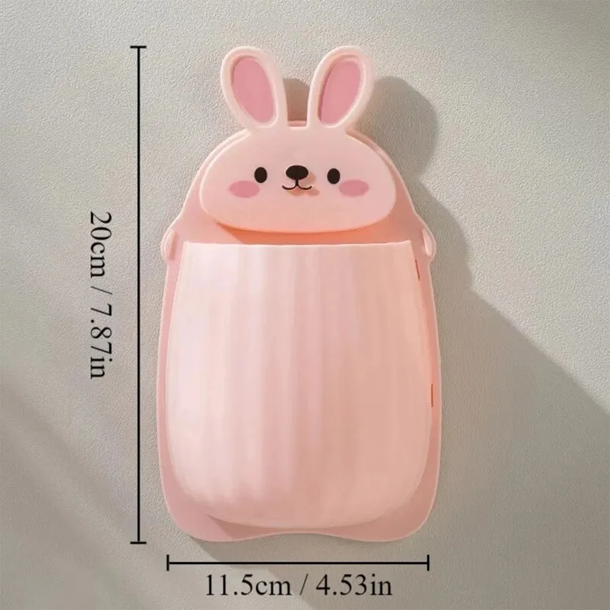 Cute Cartoon Rabbit Bathroom Toothbrush Holder Punch Free Wall Mounted Makeup Storage Box Home Container Organizer