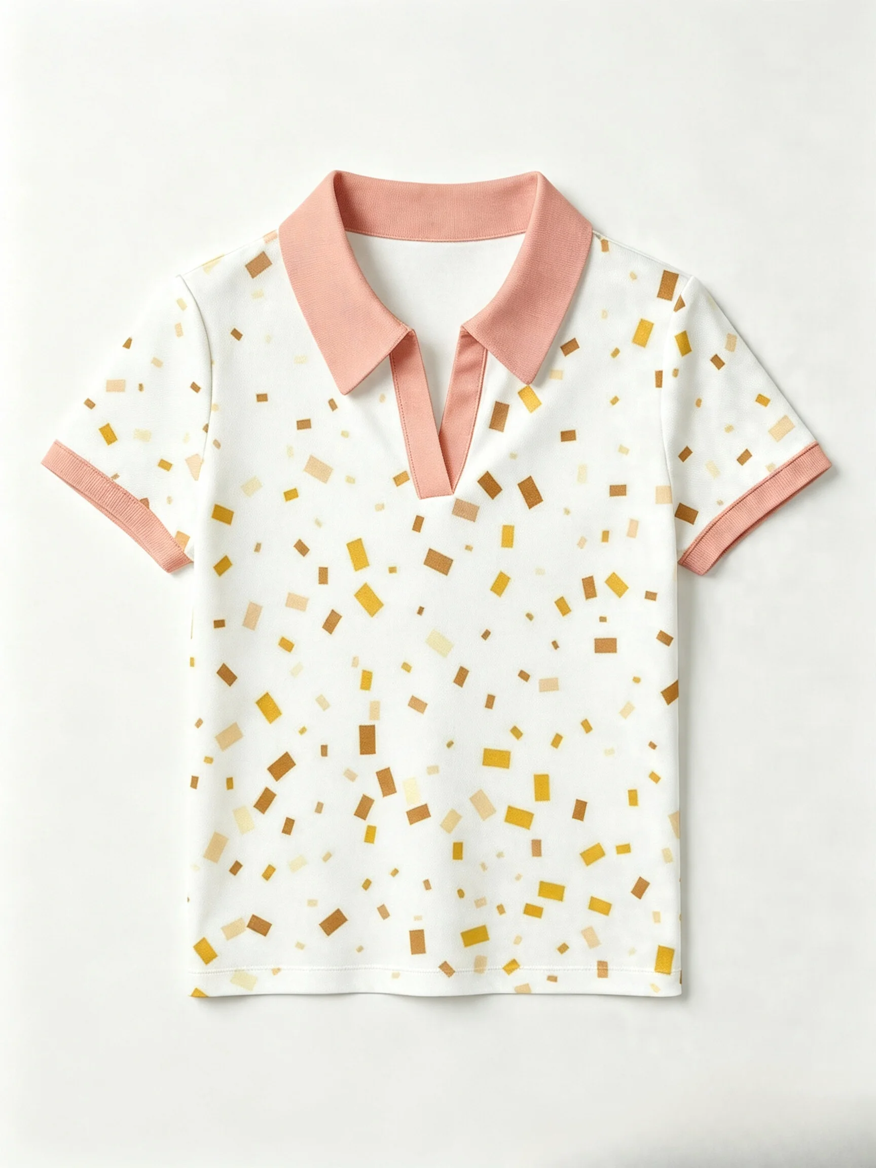 2026 Neues Stylisches Multifunktionales Damen-Poloshirt ohne Knöpfe – Goldglitzer-Polka-Dot-Muster, Trendiges und Vielseitiges Freizeit-Oberteil – Detail 4