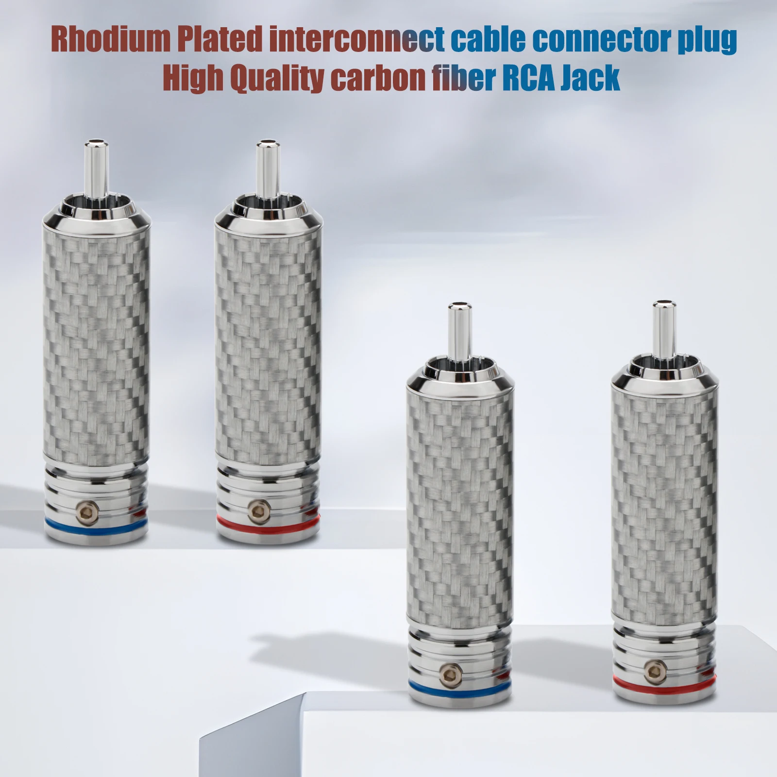 

High-Quality Carbon Fiber RCA Jack with Rhodium Plating: Premium Interconnect Cable Connector Plug for Signal Transfer - Perfect