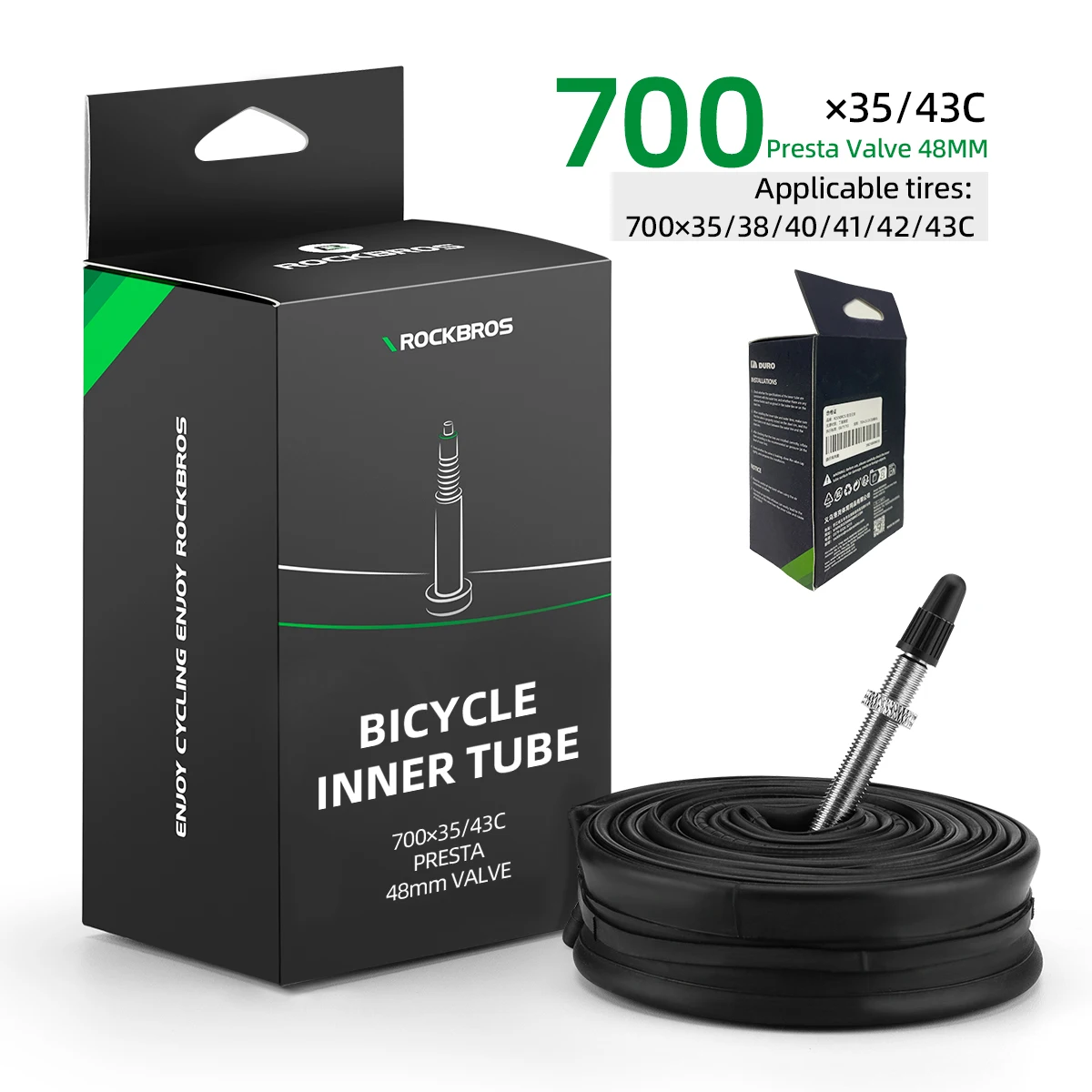 ROCKBROS Fahrradschlauch 700C Rennradschlauch 700*23C 25C 28C 35C Schrader Presta Ventil Butylkautschuk Fahrradschlauch