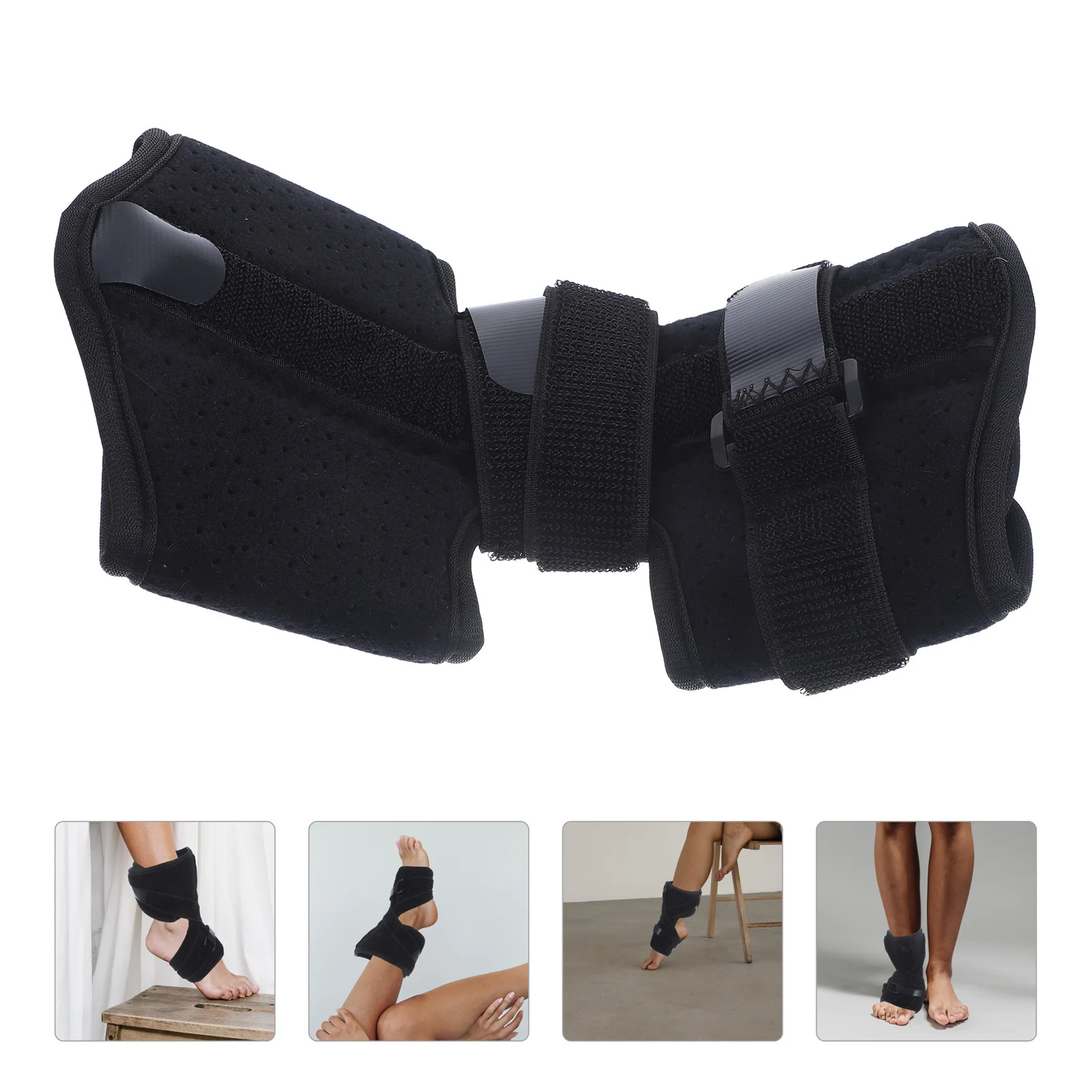 

1Pcs Ankle Support Brace Open Heel Adjustable Straps Pain Relief Sprain Recovery Ankle Protection Pad for Running Training