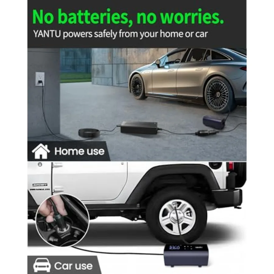 120 واط 10A التيار المتناوب منفاخ إطارات محمول اسطوانة مزدوجة سيارة الإطارات مضخة هواء مع 8.3 بوصة شاشة رقمية كبيرة 12 فولت ضاغط الهواء للسيارة