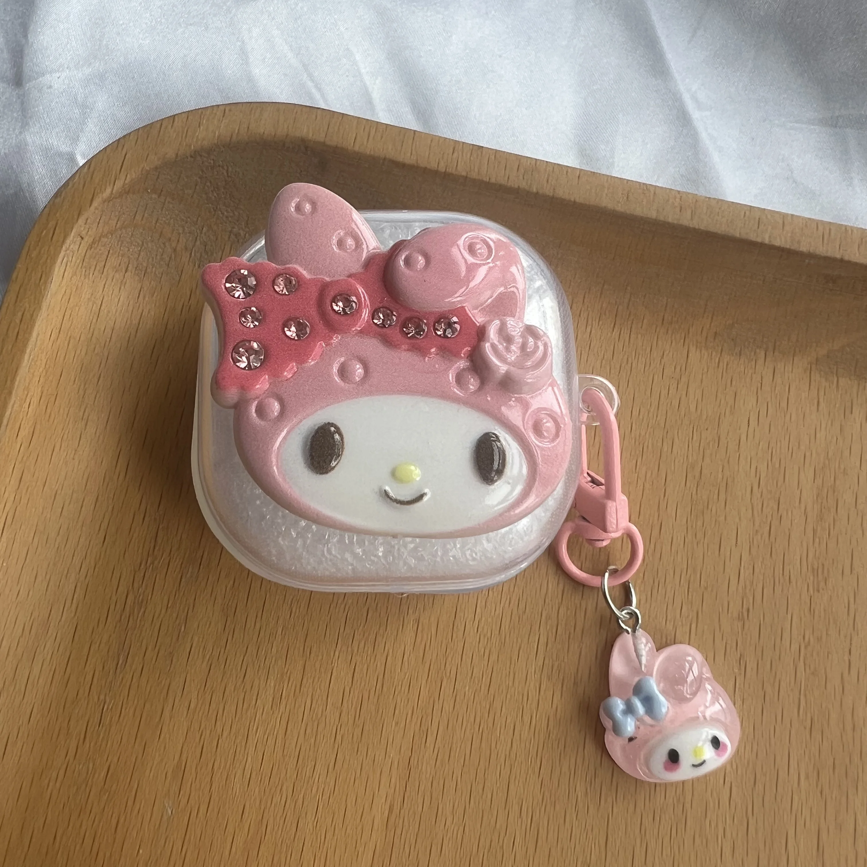 حافظة سماعة أذن كيتي لطيفة لهاتف Galaxy Buds Live / FE / Live /2pro سماعات أذن بلوتوث من البولي يوريثان غطاء حماية مع حلقة مفاتيح #4