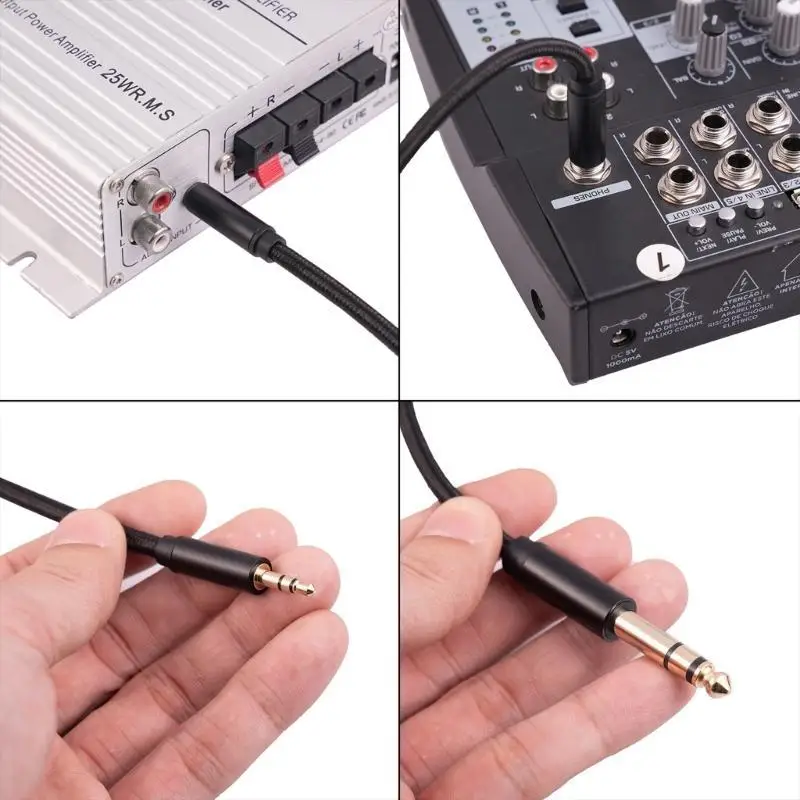 Y1UB 3.5 مللي متر إلى 6.35 مللي متر كابل ثنائي الاتجاه كابل ذكر إلى كابل ذكر للجيتار الكهربائي #4