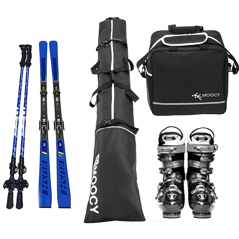 2 Pcs Ski Set Waterproof Ski Bag & Boot Bag Set Durable Ski Duffle Bag & Boot Tote Set Ski Equipment Bag Set for Adults Children