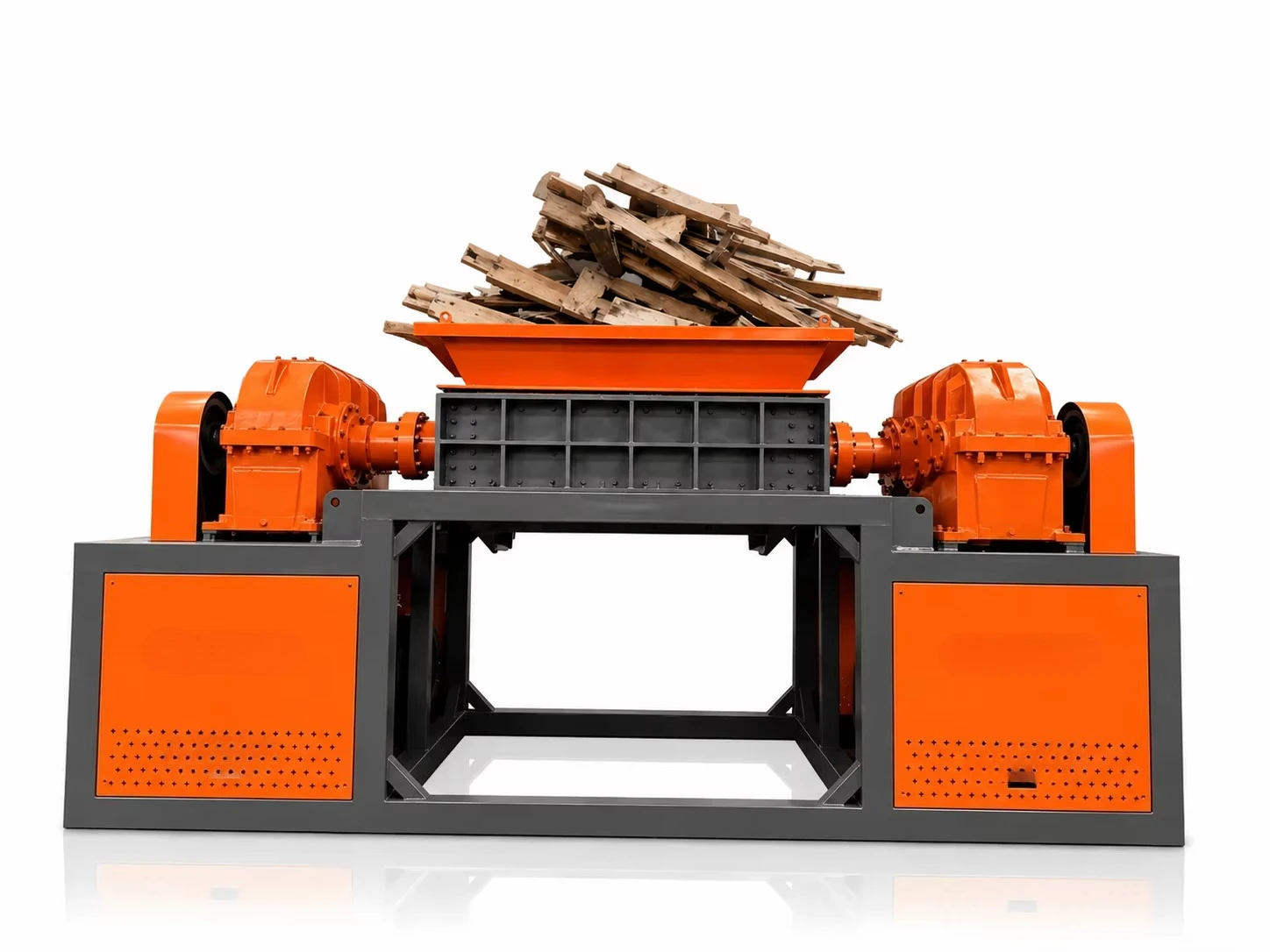 Industrial Double Shaft Shredder Machine Automatic Shredder for Waste Plastic Rubber Tyre Scrap Wood Metal Plant