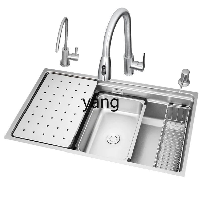 YJQ Small rice grain embossed SUS304 stainless steel sink flat replacement large single tank under the counter basin