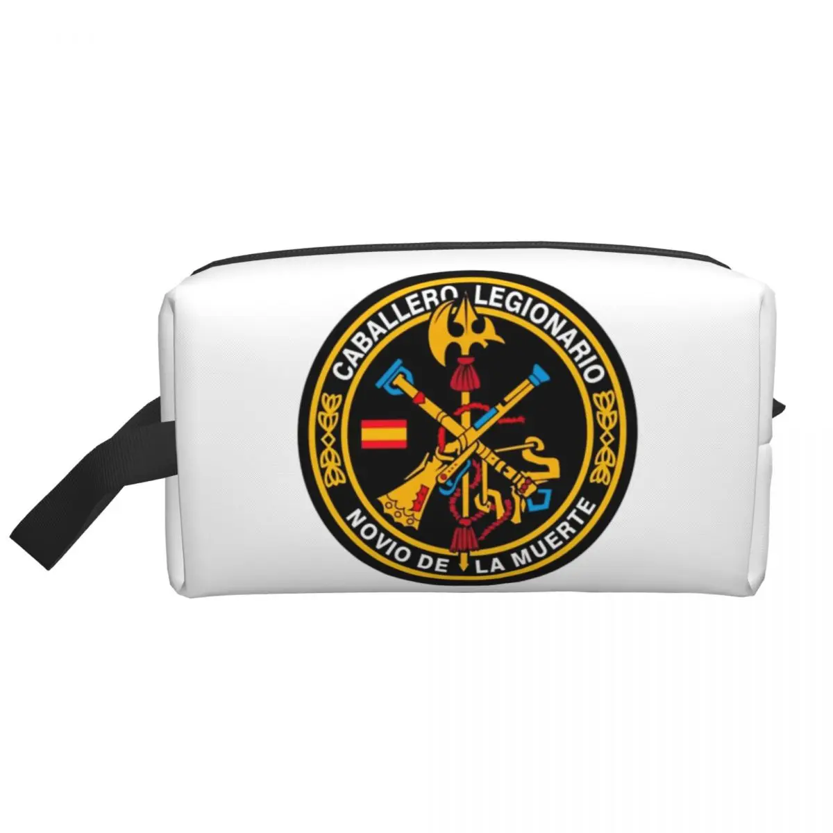 Spanish Legionary Knight Travel Cosmetic Bag for Women Spain Coat of Arms Makeup Toiletry Organizer Lady Beauty Storage Dopp Kit
