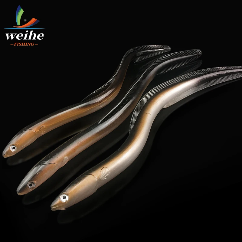 Señuelos de pesca artificiales de Anguila WEIHE, cebos blandos con olor realista, aparejos de señuelos artificiales de 30cm/58g