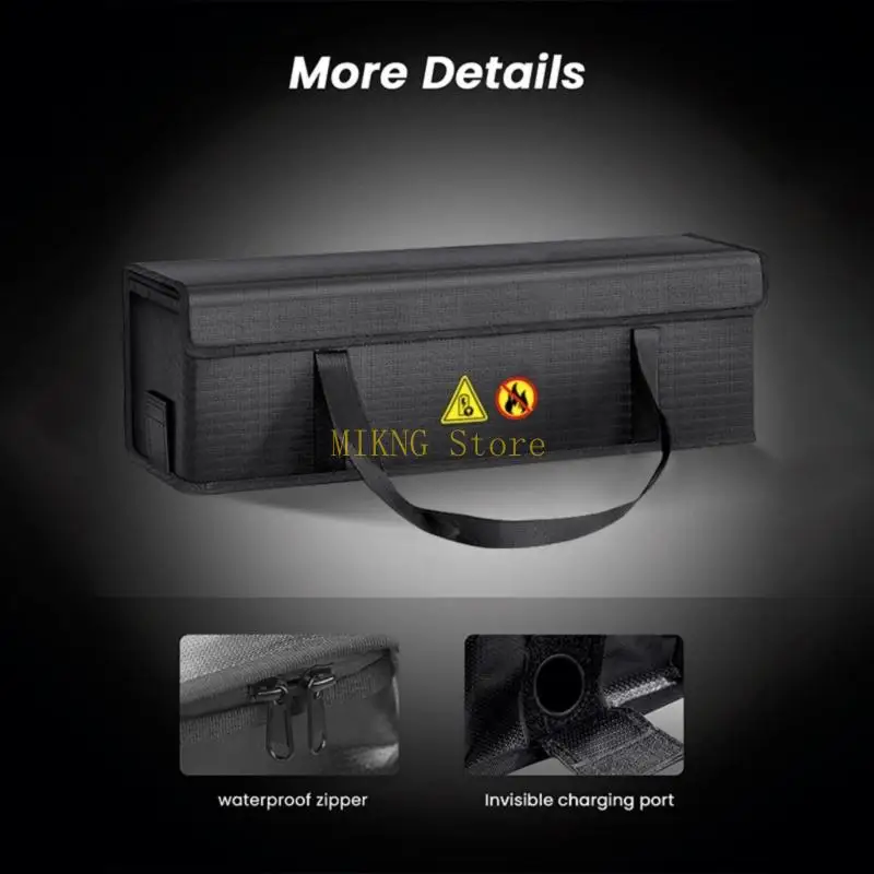 Bolsa seguridad para baterías resistente agua con cremalleras dobles, estuche carga portátil para accesorios bicicleta eléctrica, mejor venta