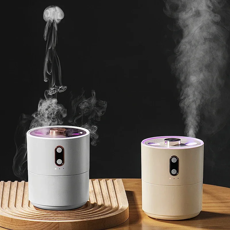 Dual Nozzle Heavy Fog Humidifier 450ml Jellyfish USB Electric Ultrasonic Air Humidifier