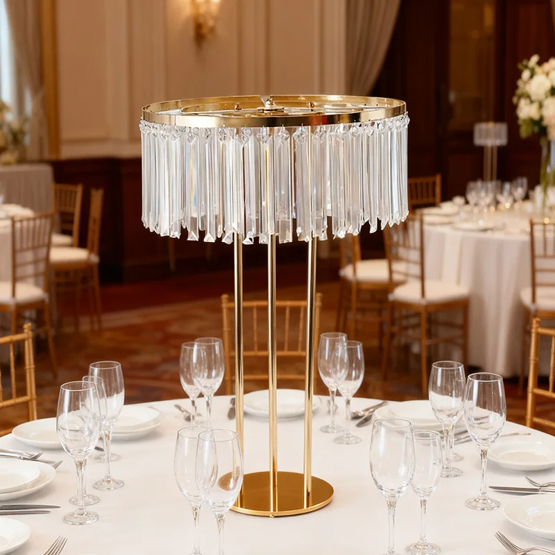 Factory spot fast delivery wedding main table foreign trade cross-border hot-selling electroplating gold road crystal ornament