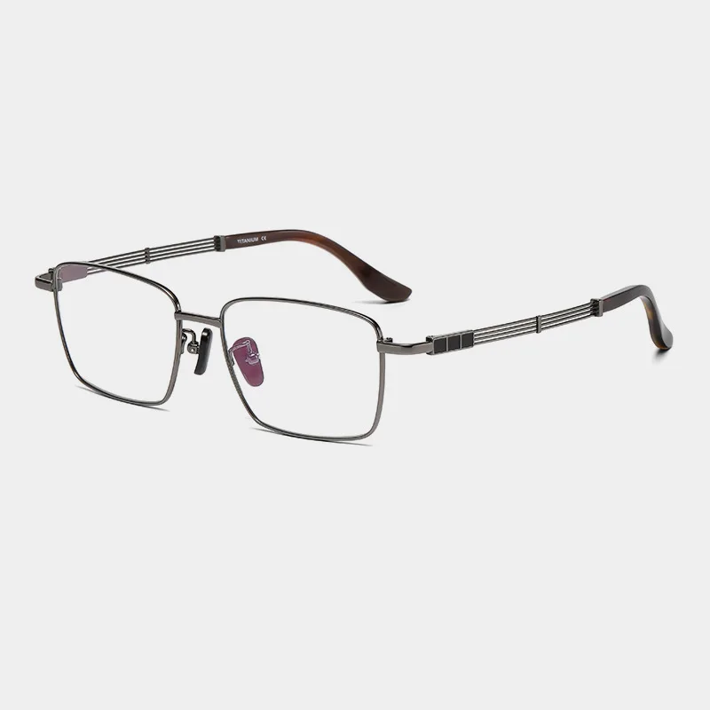 VAMAX High-end Handcrafted Titanium Frame Natural Horn Eyeglasses Full Rim Business Style