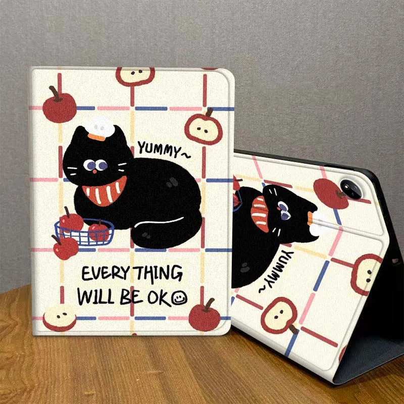 

Black Cat Creative Illustration For Vivo IQOO Pad2 Pad3 Pad5 Air SE Pro 12.1 12.3 13 11.5 11 inch Tablet Case