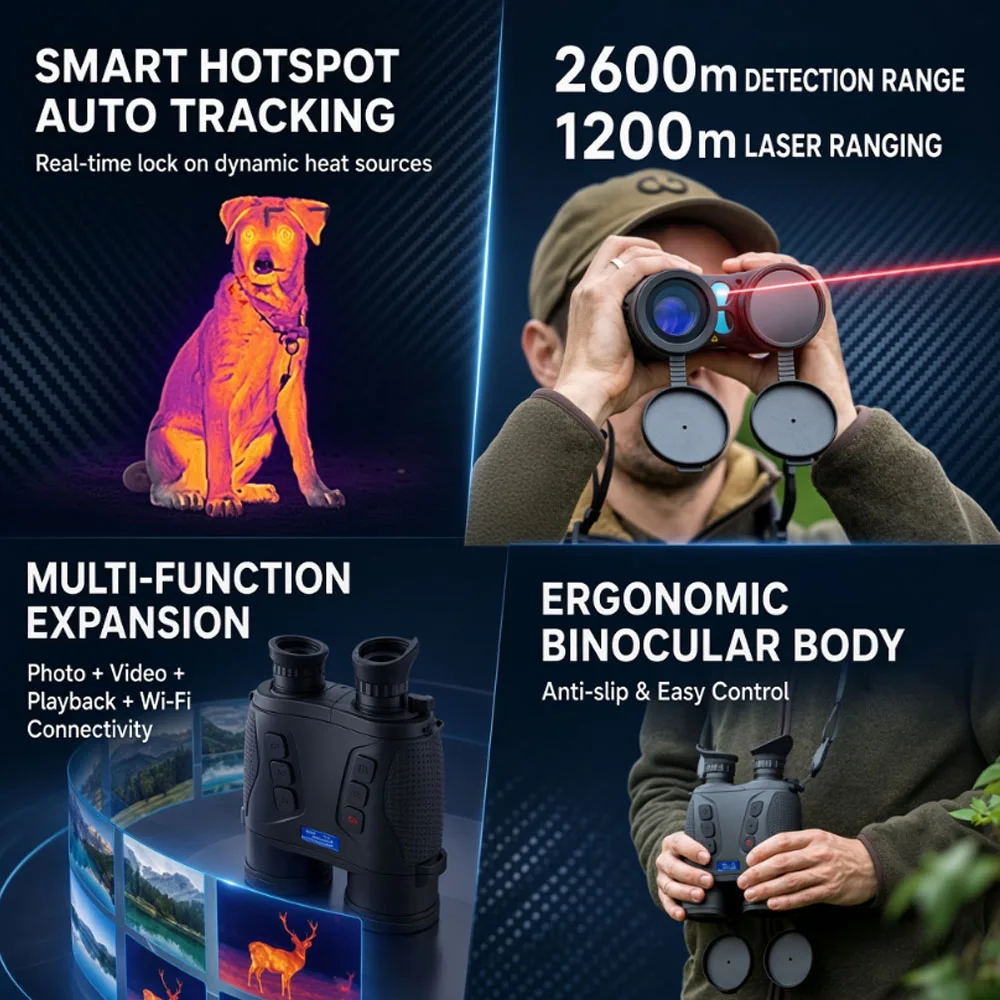LONGOT BN60 Multi-Spectral Thermal Binoculars 640x512, Handheld Thermal Imaging Detector for Outdoor Hunting