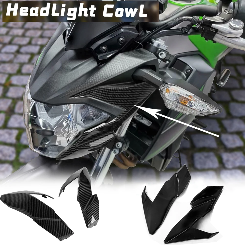 

For Kawasaki Z650 Accessories Motorcycle Front Headlight Side Panel Cover Cowl Fairing Guard Protector Z 650 17 2018 2019 Carbon