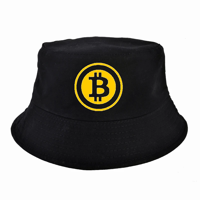

hot BitCoin Men Women Bucket hats fashion Summer Unisex outdoor Hunting fishing Bucket Fisherman Bob cap