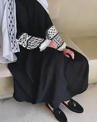 New Ramadan Open Embroidery Tassel Black White Kimono Abaya Dubai Luxury Muslim Islam Kaftan Dress Abayas Women Kebaya Caftan