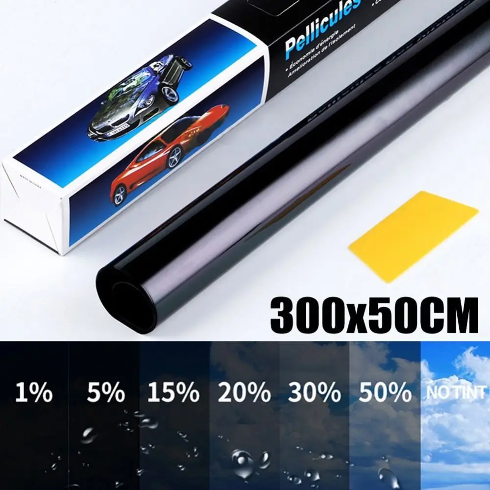 1Roll 50x3m Solar UV Protection Window Tint Film Heat UV Block Sun Shade Car Foils VLT 1%-50% Scratch Resistant Glass Sticker