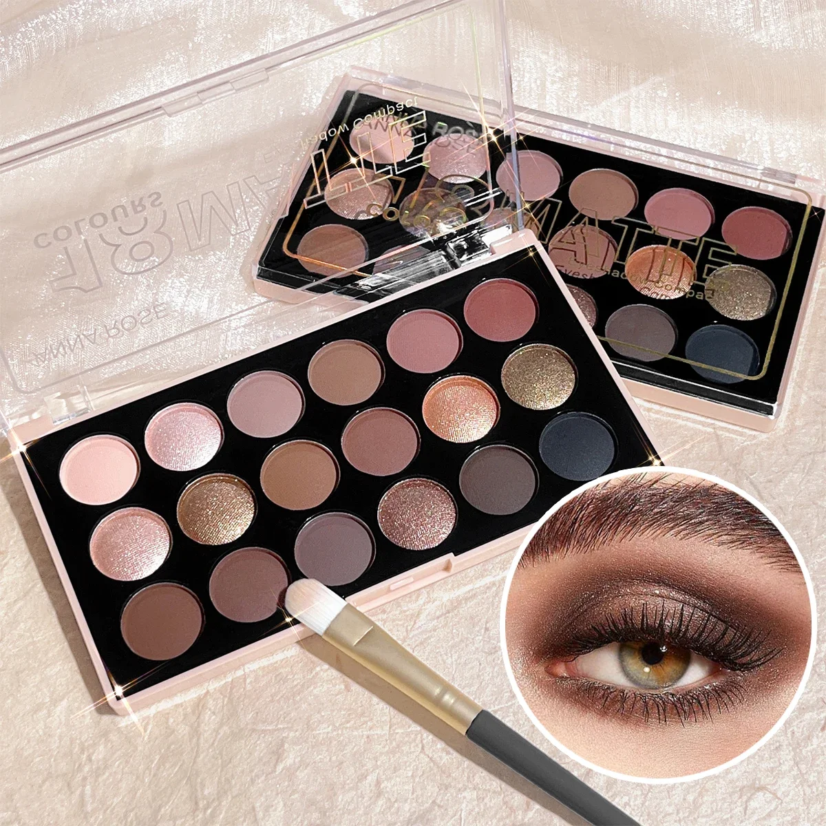 18-Color Eyeshadow Palette: Natural Matte And Pearl Bright Shades; Waterproof, Sweat-Resistant-Ideal Valentine's Day Gift