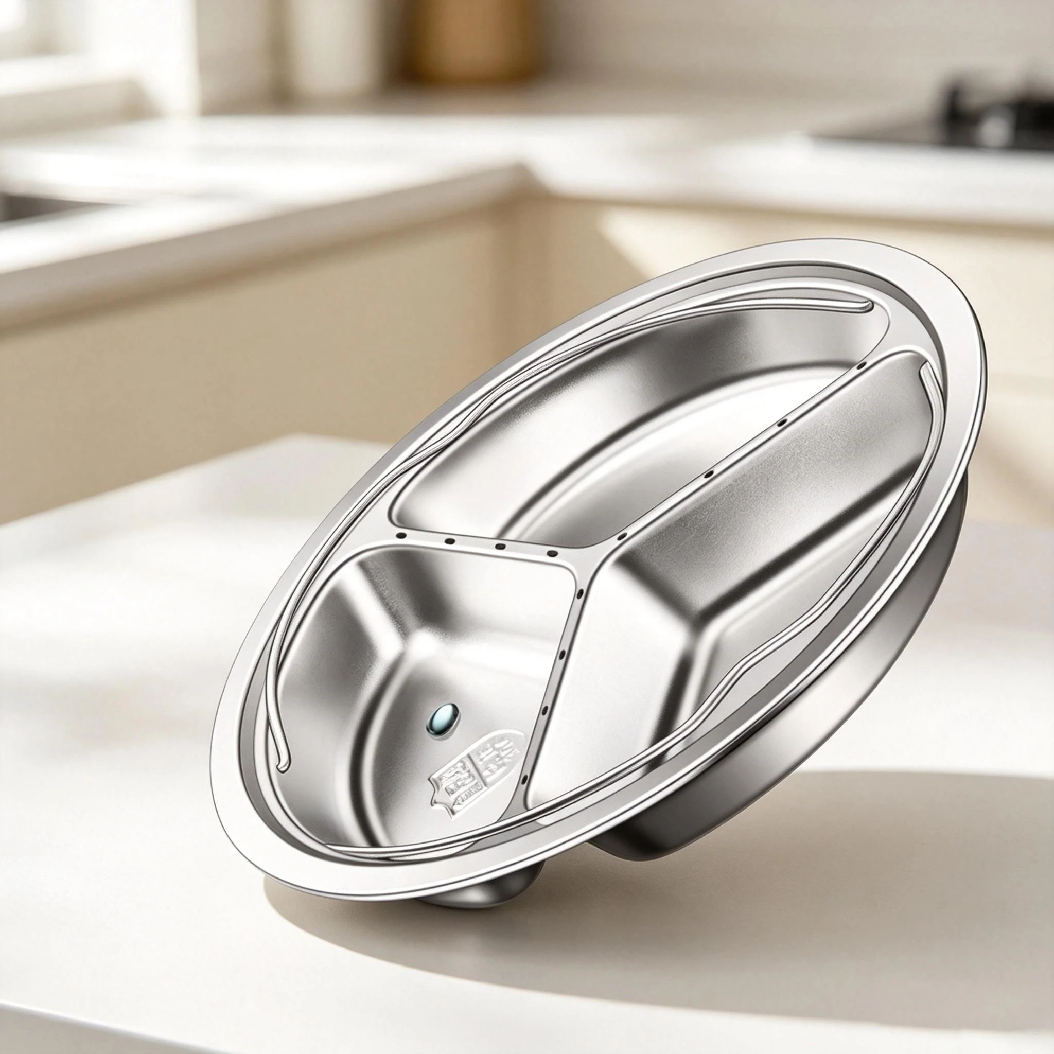 304 Stainless Steel Three Grid Steaming Tray with Handle Multifunctional Split Type Steaming Basket Household Kitchen Accessory