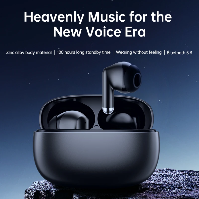 

Zinc alloy dual sided stereo active noise reduction wireless Bluetooth earphones with ultra long battery life