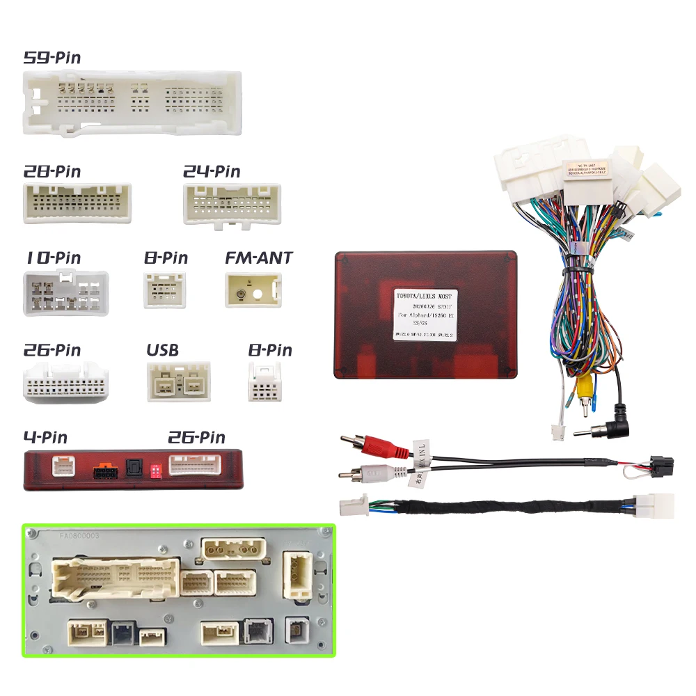 Canbus Decoder For TOYOTA ALPHARD 2012 - 2018 Power Android Radio Connector 16 pin For Toyota Alphard IS250 HI ES GS Estima 2014
