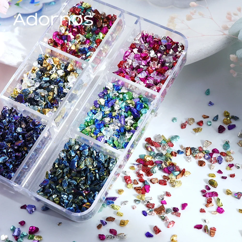 Irregular Glass Crystal Crackle Stone Resin Filling Decoration Metallic Color Crushed Stones DIY Crafts Jewelry Making Supplies