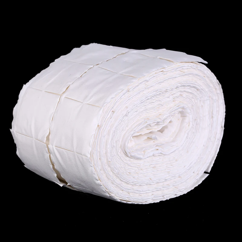 Toallitas blancas para limpieza de uñas, papel de limpieza de uñas, removedor de Gel acrílico, toalla de papel, almohadillas de algodón, rollo de salón de belleza, herramientas limpiadoras, 500 piezas