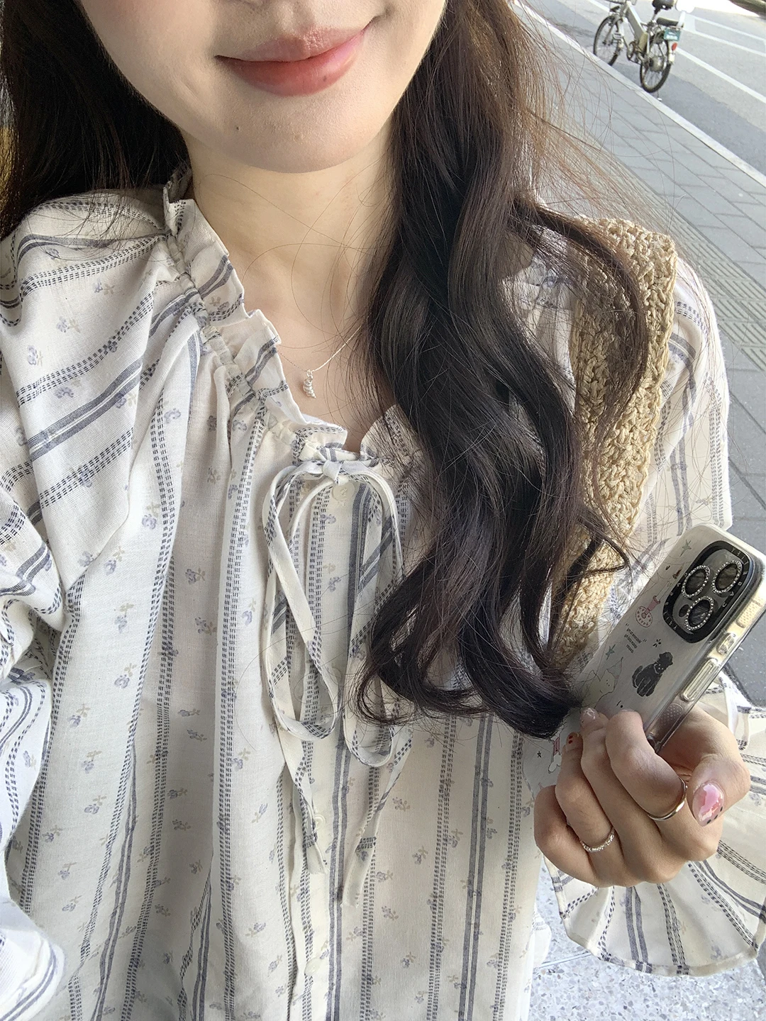 

Женская свободная блузка с цветочным кружевным воротником, французский стиль, хлопок, длинный рукав, на пуговицах, Ciwalk Vaion