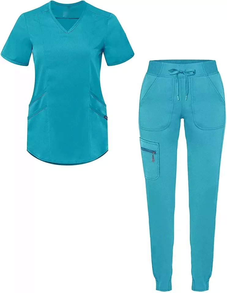 

Uniform Nurse Tunic Turn-down Collar Nurses Cares Therapist Dentist Workwear Uniform Tops with Pockets custom logo made in india