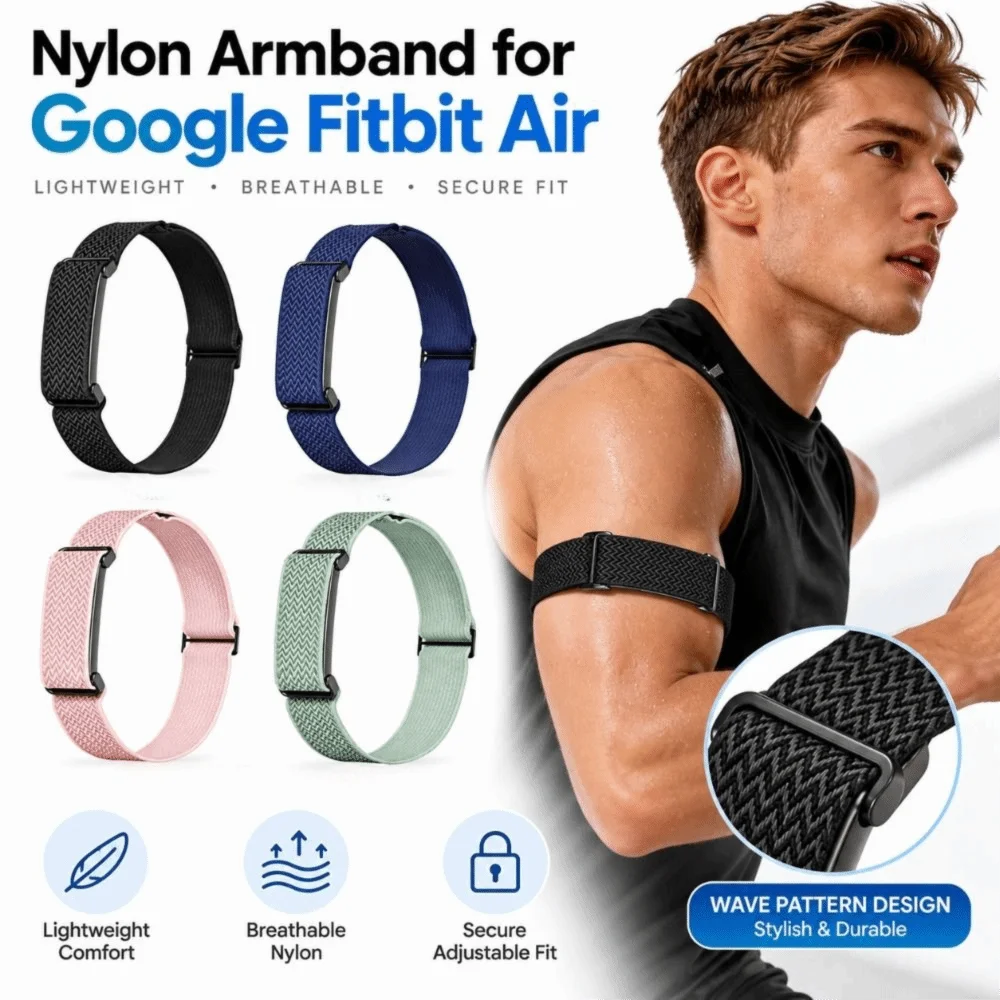 High Quality Nylon Armband Soft Elastic Bicep Band Adjustable Breathable Replacement Strap for Google Fitbit Air Fitness Tracker