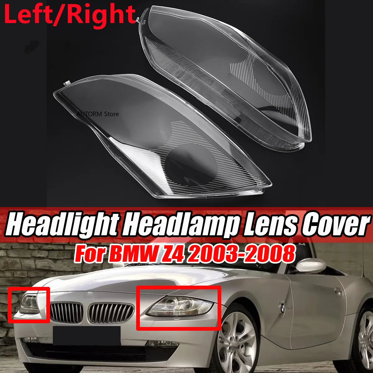 E85 Car Headlight Cover Headlamp Transparent Lampshade Shell Lens For BMW Z4 E85 2003 2004 2005 2006 2007 2008 Headlamp Cover