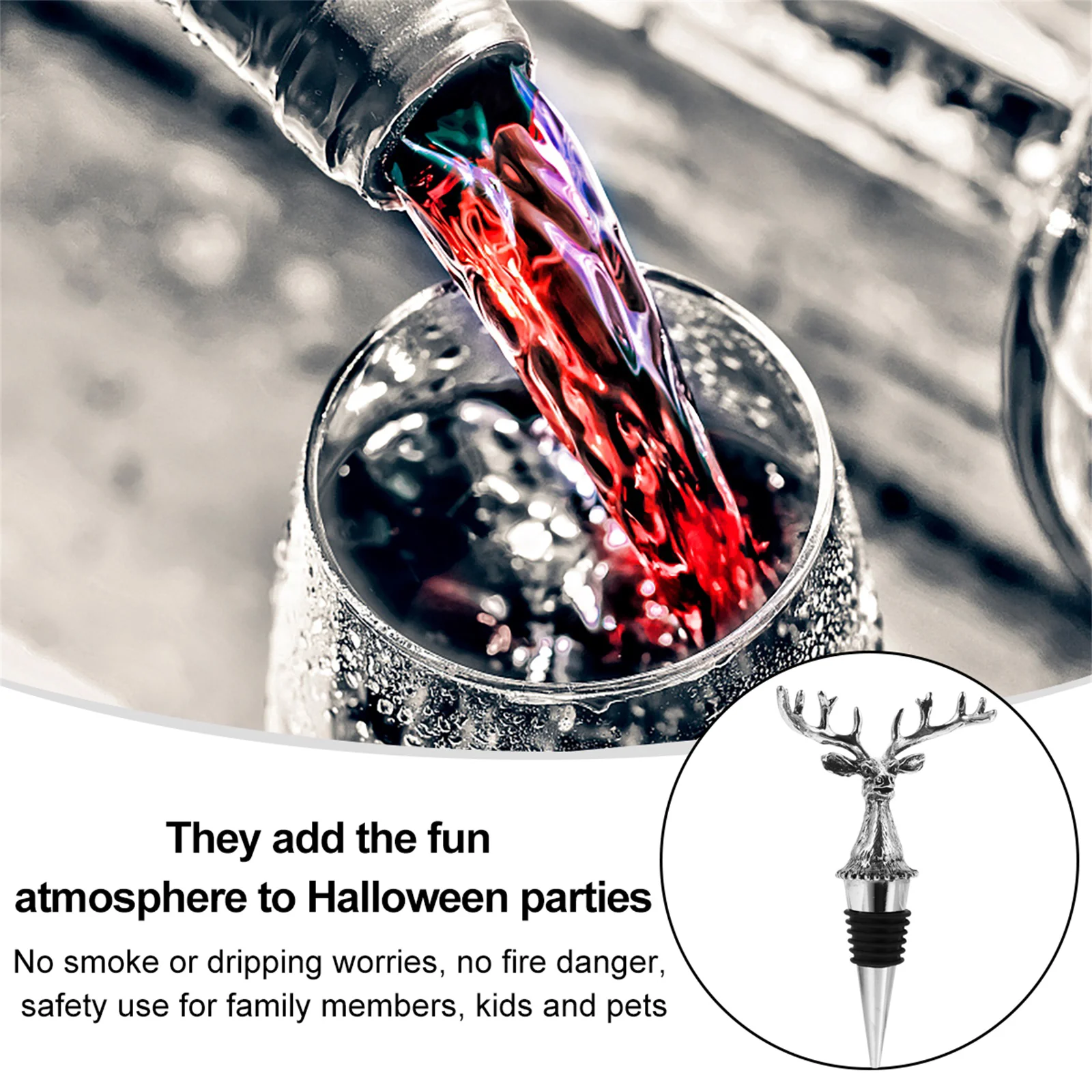 Deer Head Bottle Stopper Christmas Beverage Alloy Vintage