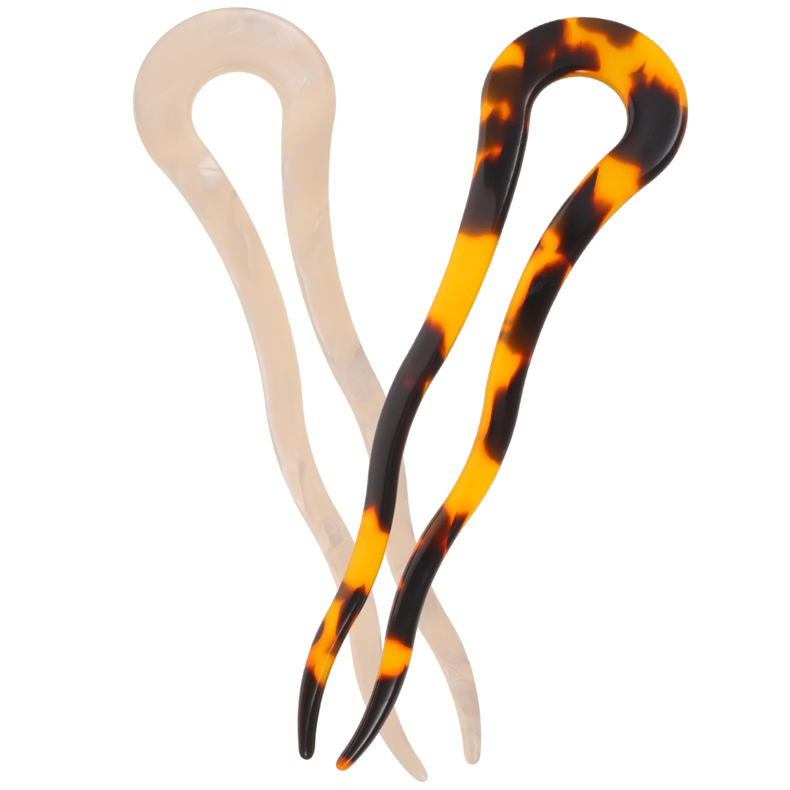 

2pcs U-shaped Hairpin Acrylic Hair Accessories for Women Long Hair Sticks French Pins Bun Forks Stylish Daily Party