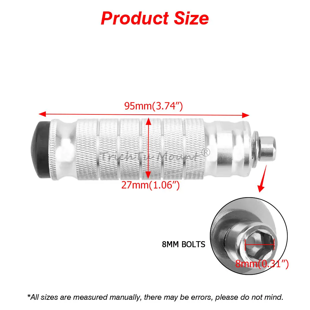 

2 PCS ​​Universal For M8 Motorcycle Foot Pegs CNC Aluminum Alloy Fit For BMW Honda Yamaha Motorcycles Accessories