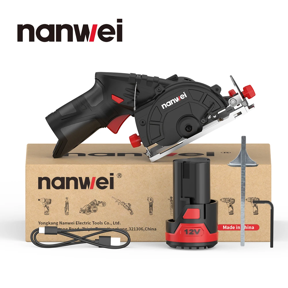 

NANWEI 12V circular saw for wood / density board / thick board / solid board cutting / Tpye-C charging interface