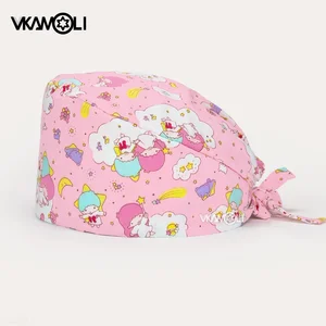 Vkamoli Red Standard Frauenhut, weiche gedruckte Hutschwester, Schweiß absorbierend, anti-surgisches Handtuch, reines Baumwollrinder Klopfer 6 Hauptverkäufe Krankenpflege Garrote - №2