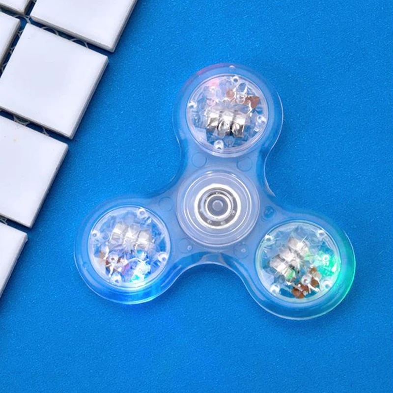 New LED Sensory Fidget Hand Spinner Flashing Glowing Spinner Interactive Fingertip Toy for Men Women Autism ADD Stress Release