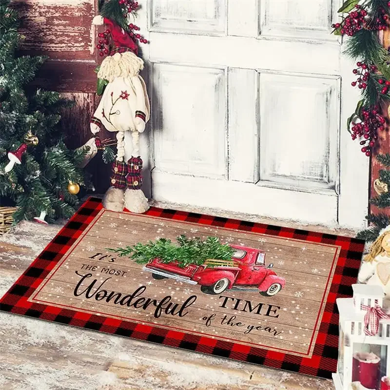 VIKAMA Christmas Entryway Welcome Doormat Bedroom Porch Non-Slip Rug 2026 Merry Christmas Home Decor New Year Gift