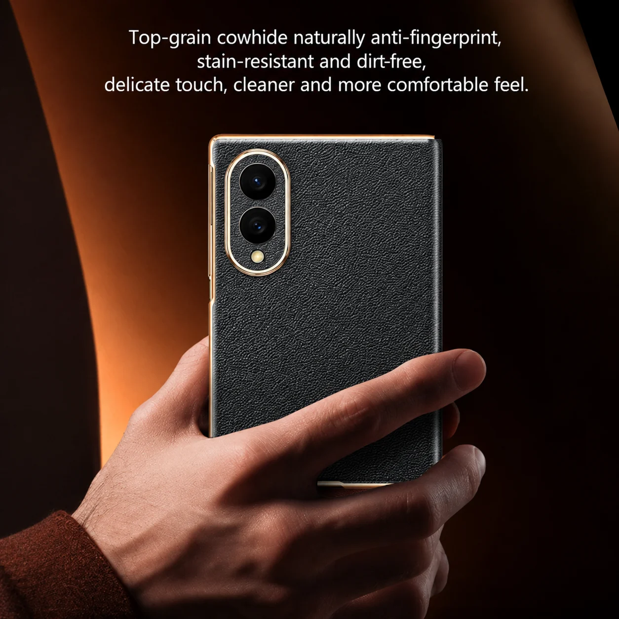 100% NAPPA Genuine Leather Case For Samsung Galaxy Z Fold 8 Series Luxury Ultra Slim Magnetic MagSafe Wireless Hinge Back Cover - view 6