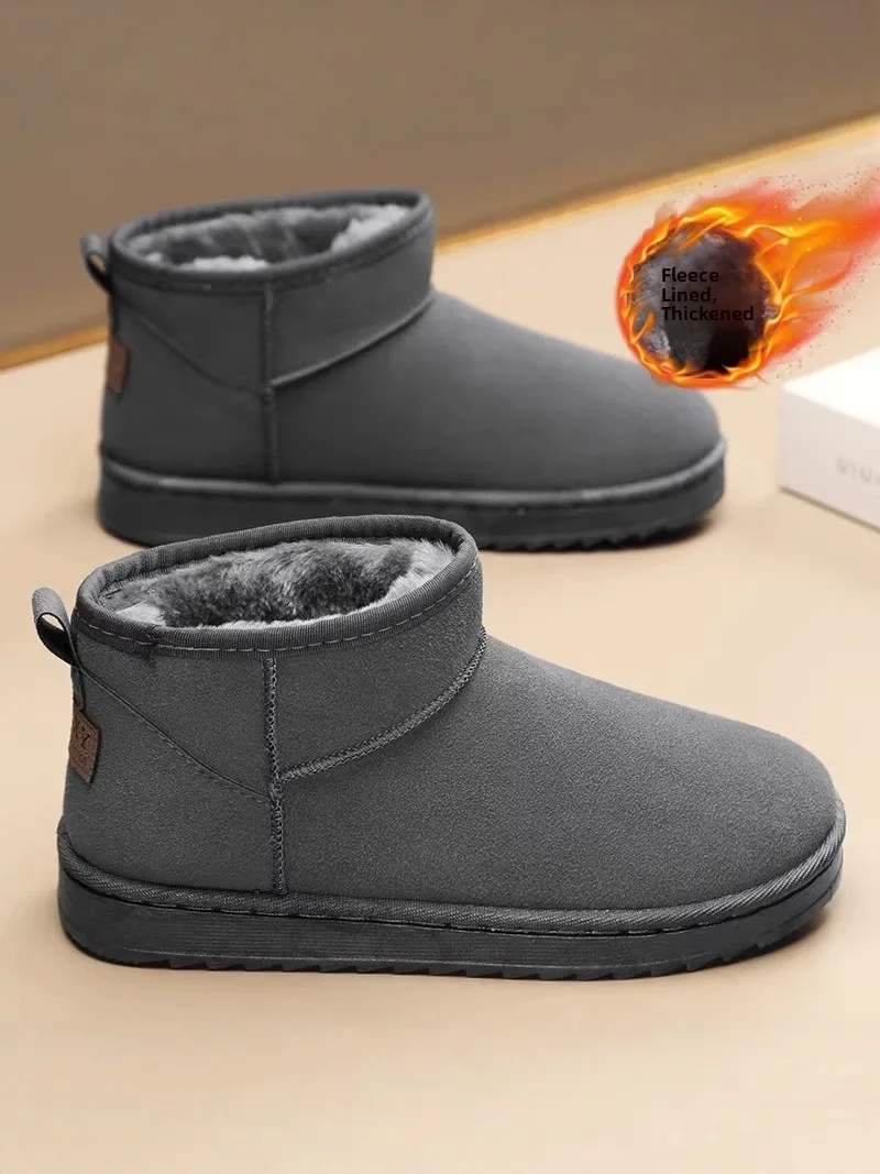 

Northeast Thickened Fleece Lined Fur Integrated Winter Snow Boots Men's Warm Bread Shoes for -40 Degree Cold Resistant Cotton...