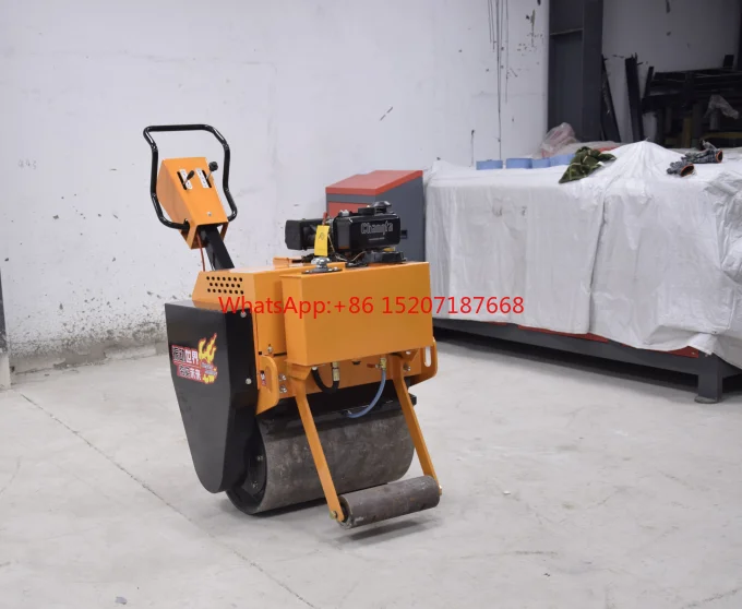 Dual Drive Dual Vibration Diesel Road Roller Handheld Small Single Wheel Road Repair Machine