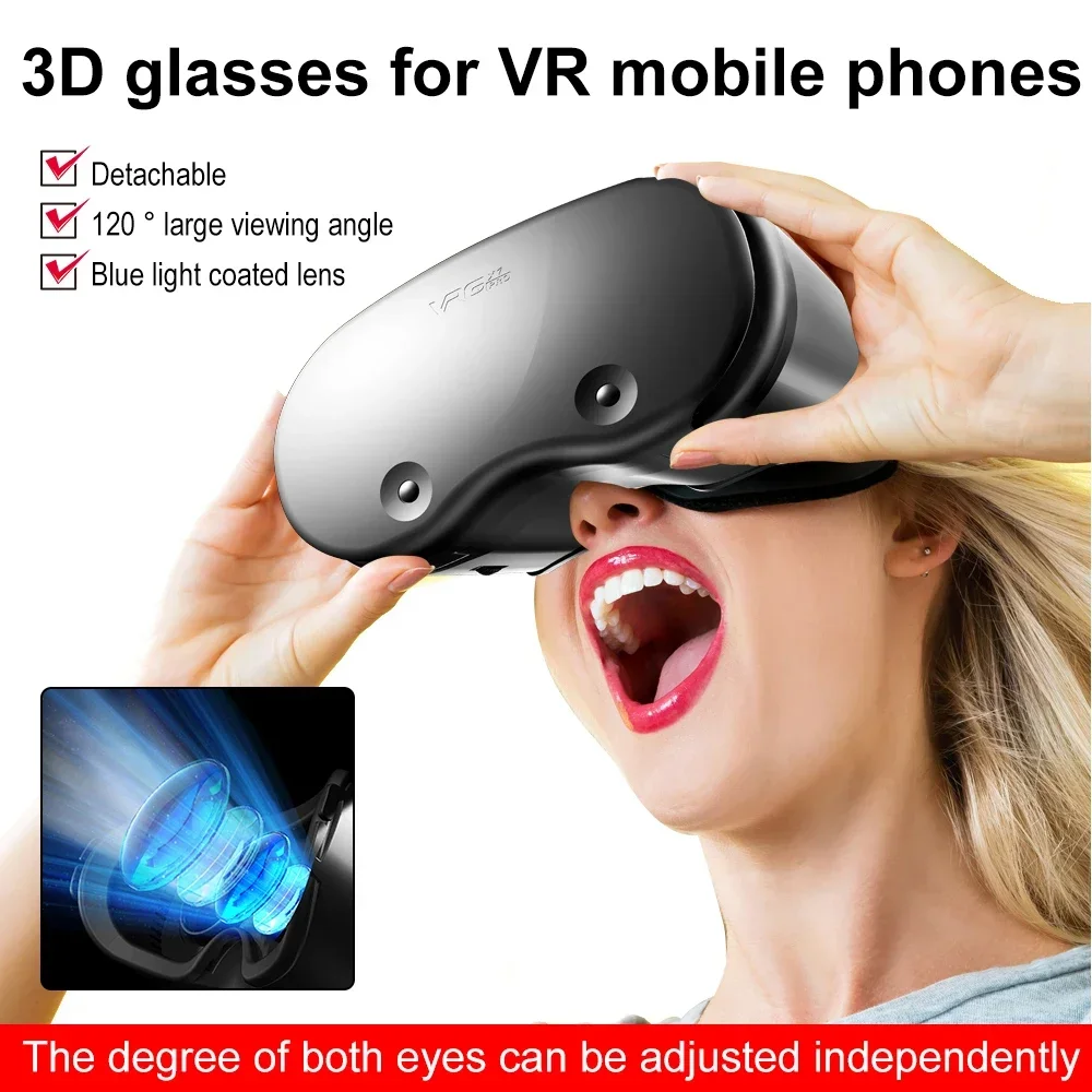 

5-7 Inches Lenses Binoculars Virtual Reality 3D VR Headset Smart Glasses Helmet for Smartphones Cell Phone Mobile