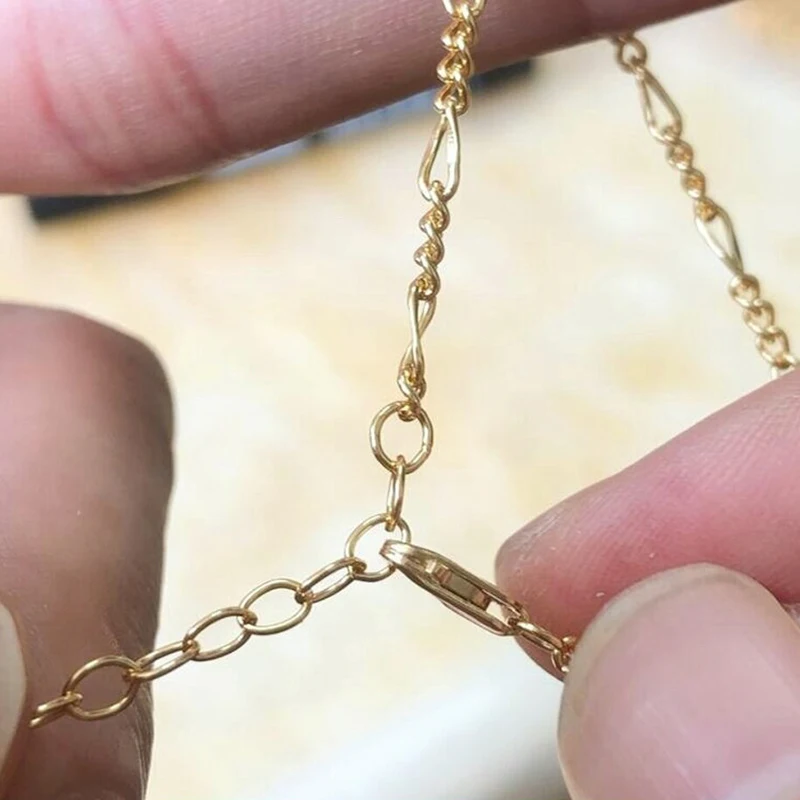 14k Gold Fille Armband Kette 2,5mm Gold Zierliches Figaro Armband für Frauen Armband Minimalistische Goldkette Geschenk für Sie Schmuck – Detail 11